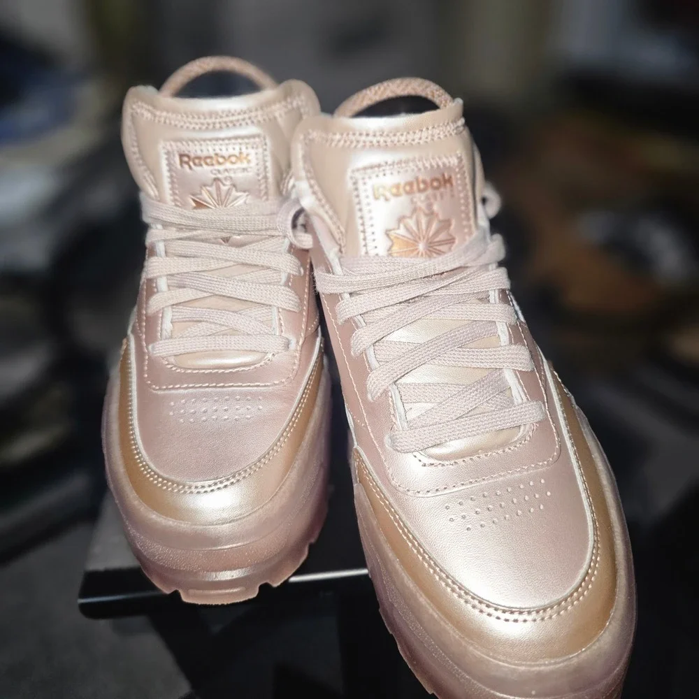 Reebok Cardi B Club C Double Women 6.5 Rose Gold H05183 Like New